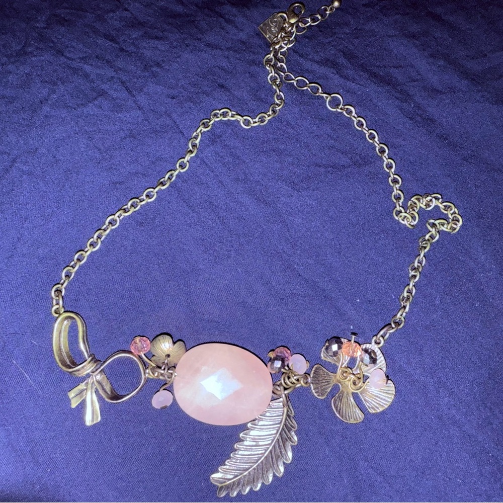 Park Lane Gold and Pink Charm Necklace